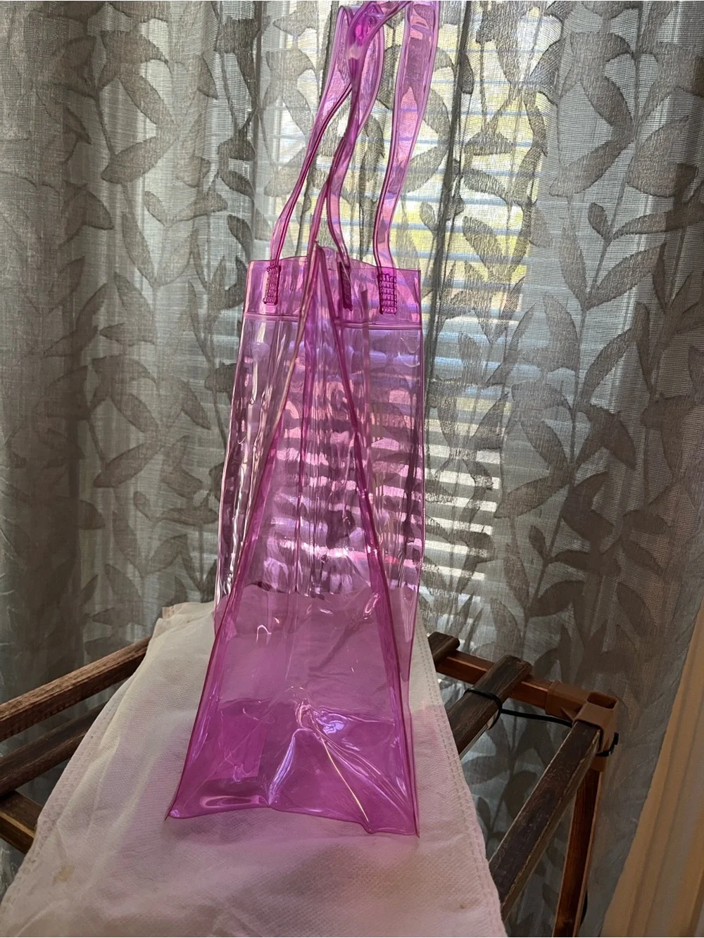 GRAPHIQUE- Will you accept this rosé? Pink transparent Wine Tote Bag.